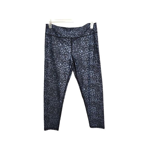 ZYIA Active Legging Blue Black Cheetah Print Ruched Backside Sz 20 Butt Lifting - Picture 1 of 11